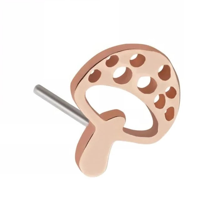 14Kt Rose Gold Threadless with Flat Mushroom Top