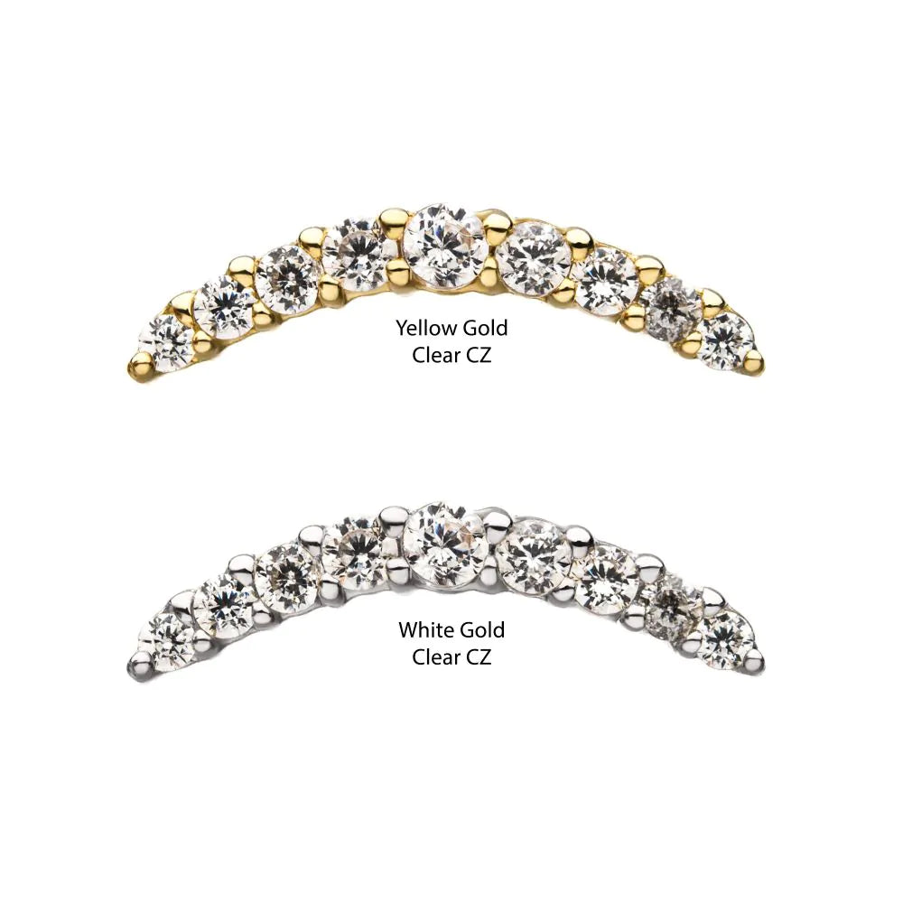 14k Threadless Yellow Gold 9-Prong Climber