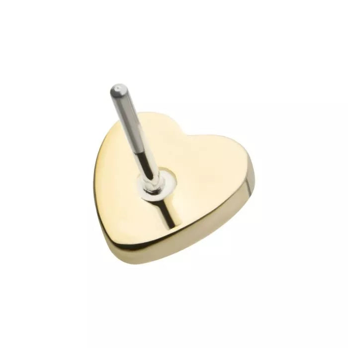 14Kt Yellow Gold Threadless Hammered Heart Top