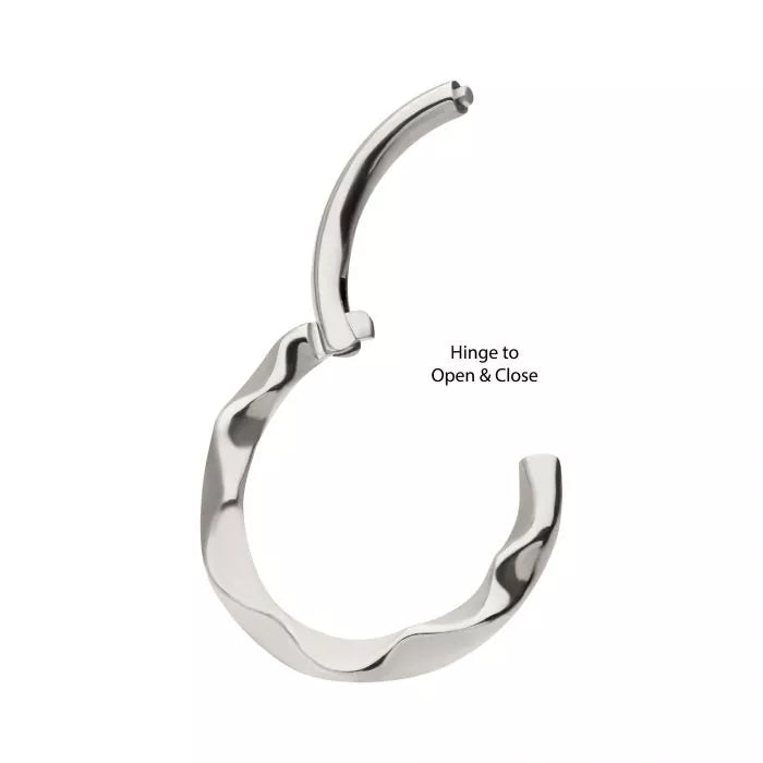 16g Wavy Design Hoop Hinged Segment Clicker