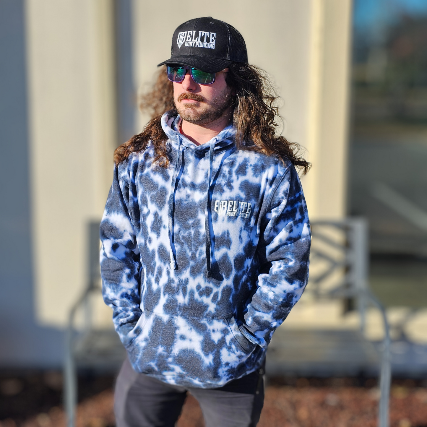 Charcoal/Navy Tie-dye Hoodie