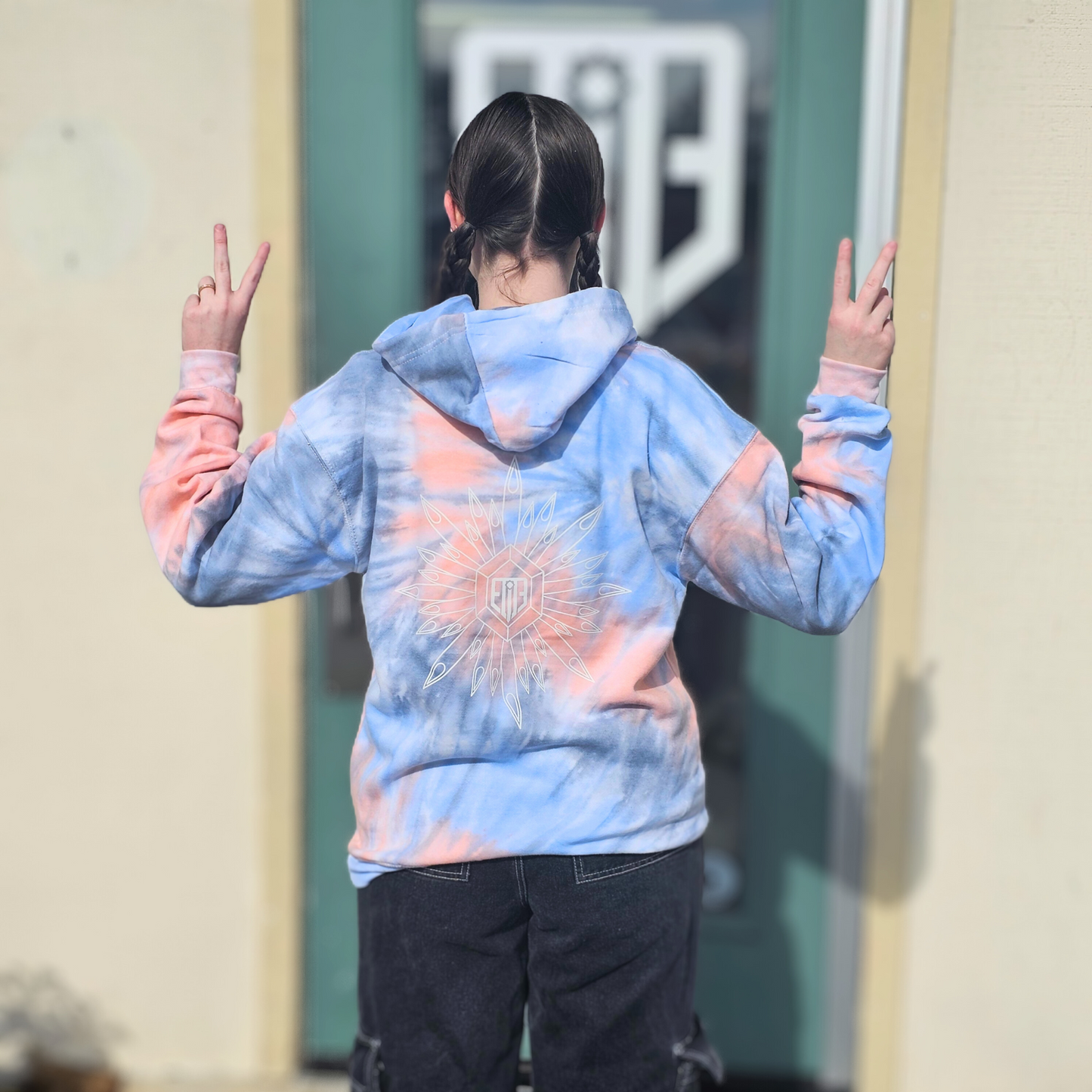 Coral Scrunch Tie-dye Hoodie