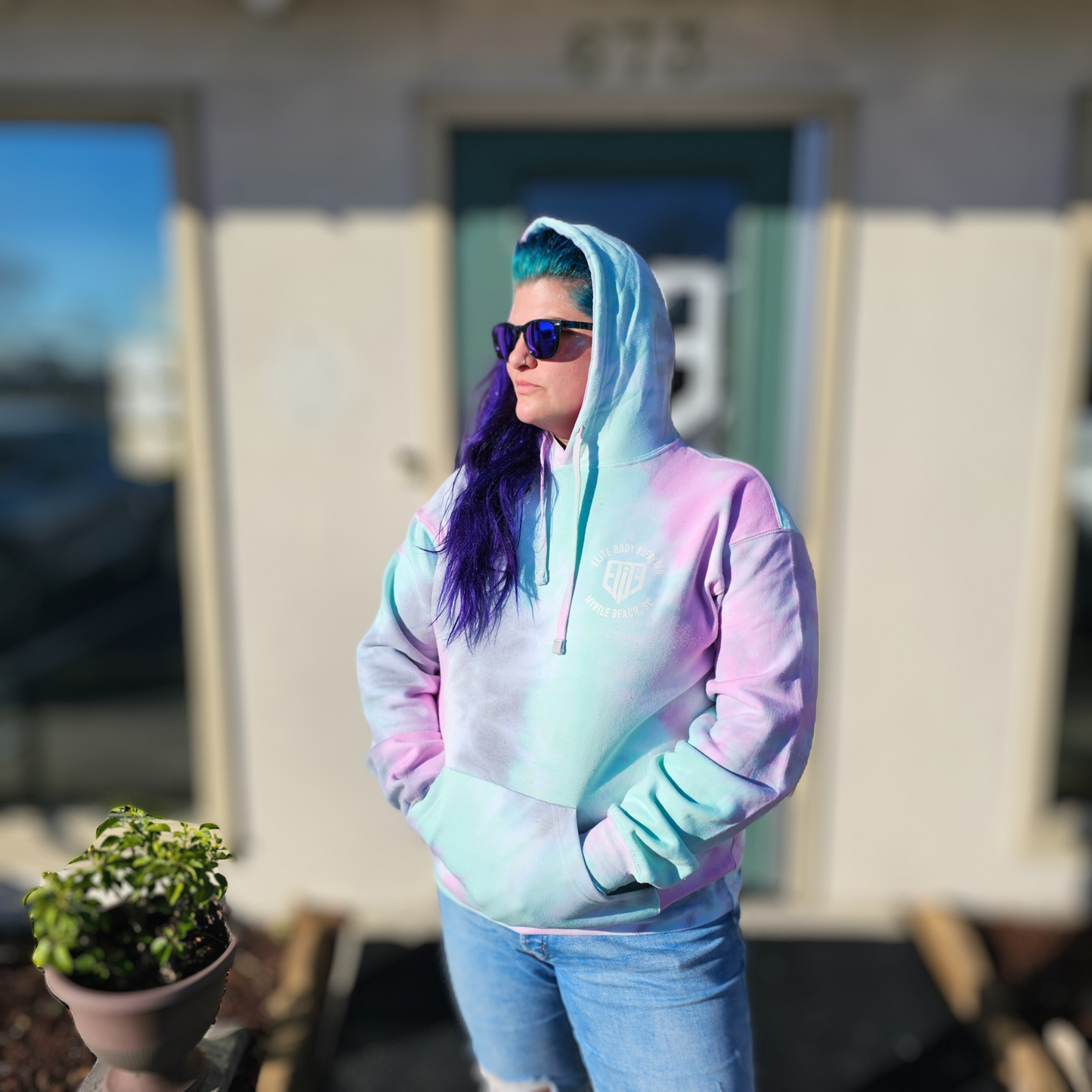 Watermelon Scrunch Tie-dye Hoodie