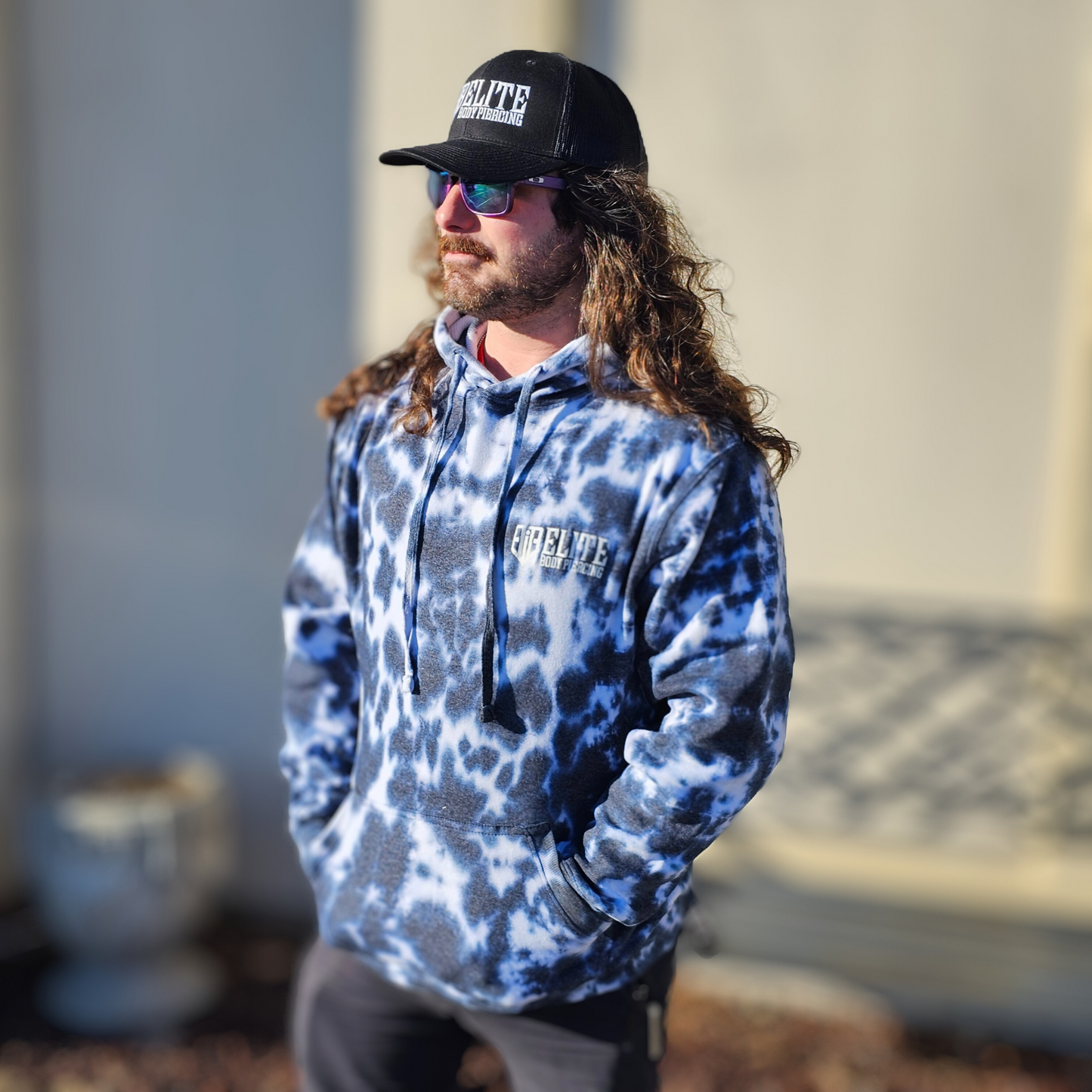 Charcoal/Navy Tie-dye Hoodie