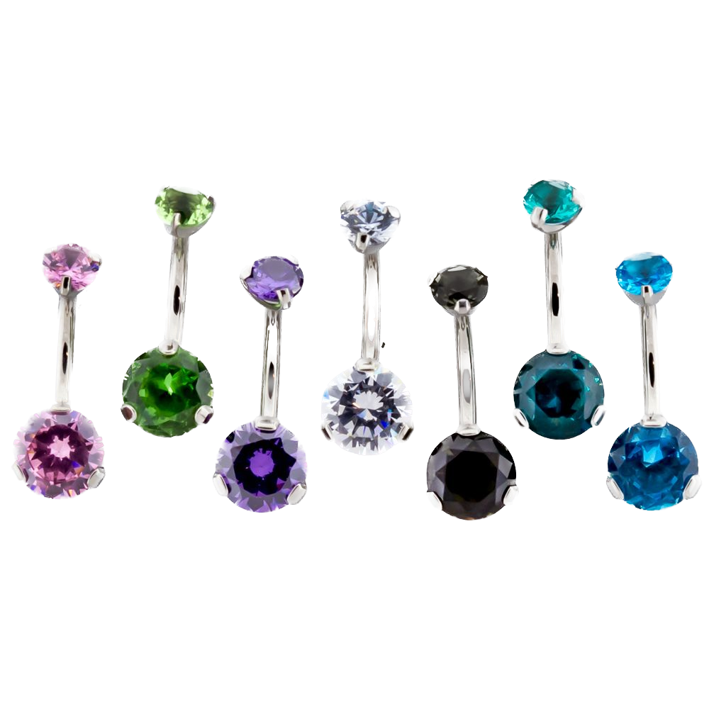 Prong Set Navel Ring