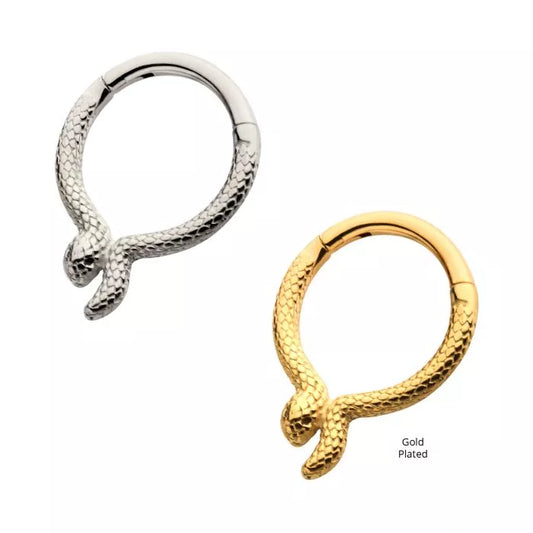 Steel with Front Facing Snake Design Hinged Segment Clicker