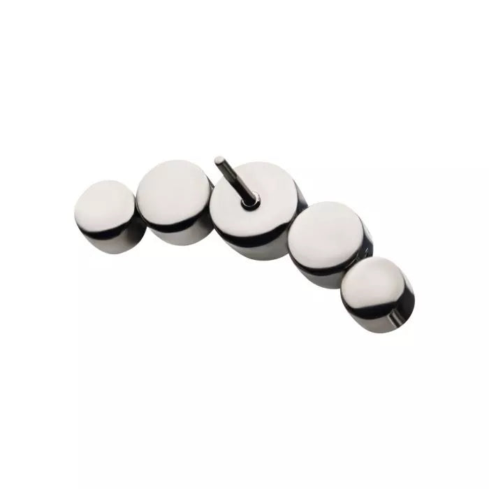 Titanium Threadless 5-Bezel Set Synthetic Opal Cluster Top