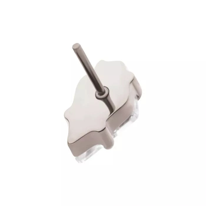 Titanium Threadless Prong Set Kite Shaped CZ Top