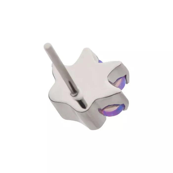 Titanium Threadless with Prong Set Opal 4-Cluster Paw Top