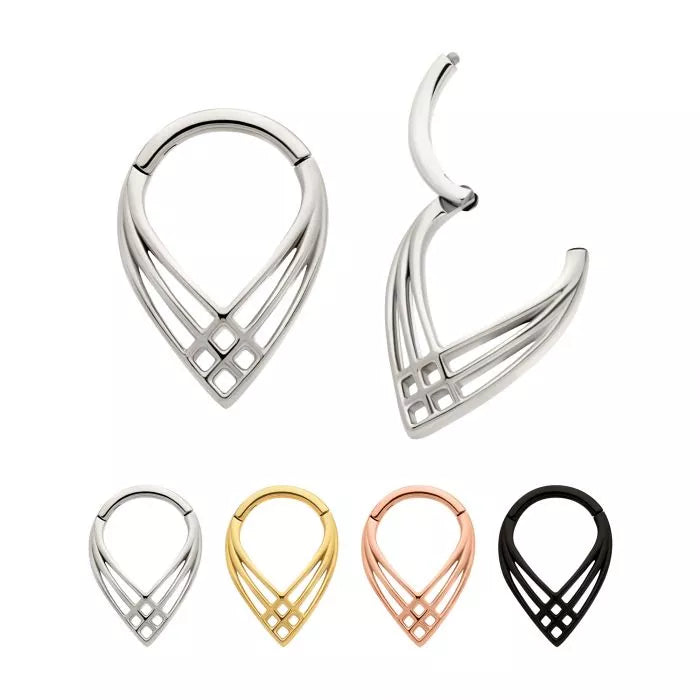 Triple Cross Pattern Weave Front Facing Hinged Segment Clicker