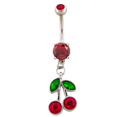 Gem Cherry Navel Ring – Elite Body Piercing