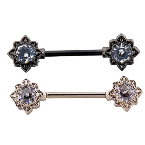 Gem Flower Nipple Bars