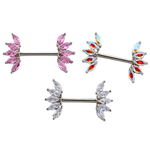 Marquise Gem Fan Nipple Bar