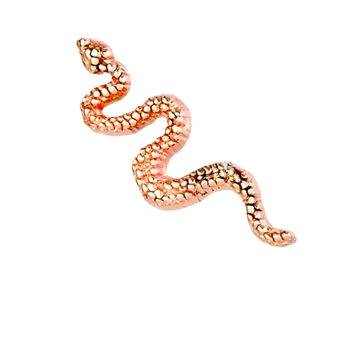 14k Gold Threadless Snake Top