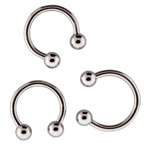 16g - 10g Surgical Steel Externally Threaded Horseshoes