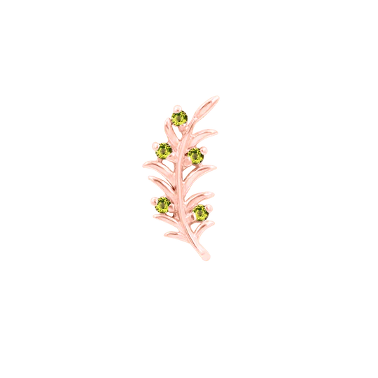 14k Gold Threadless Olive Branch Top