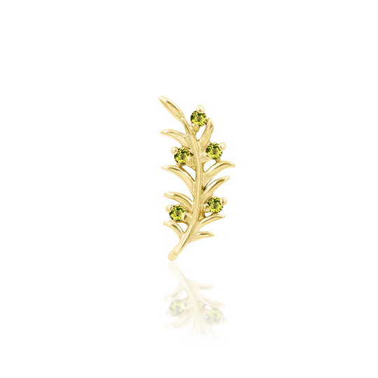 14k Gold Threadless Olive Branch Top