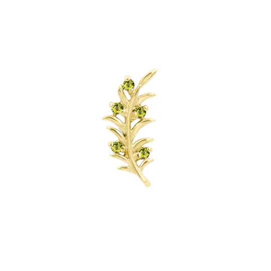 14k Gold Threadless Olive Branch Top