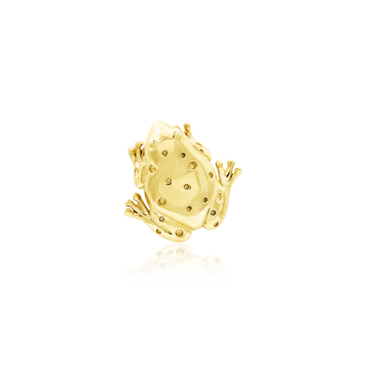 14k Gold Threadless Frog Top