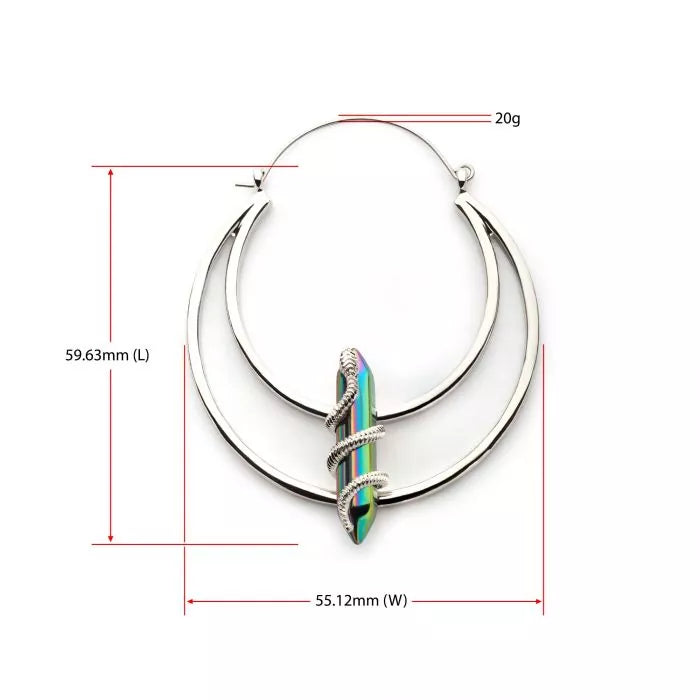 Snake Wrapped Crystal Hanger Earrings