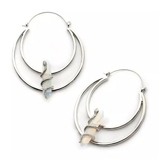 Snake Wrapped Crystal Hanger Earrings