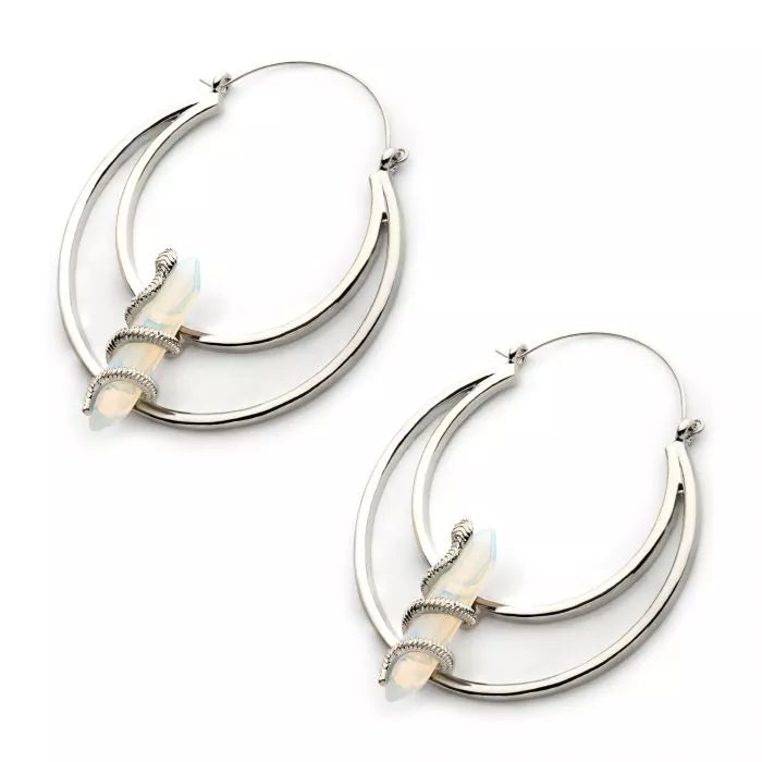 Snake Wrapped Crystal Hanger Earrings