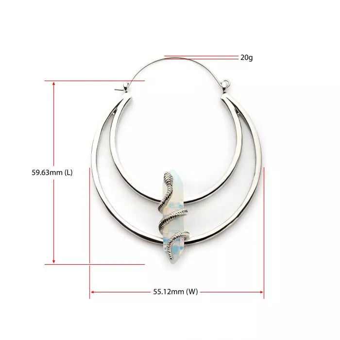 Snake Wrapped Crystal Hanger Earrings