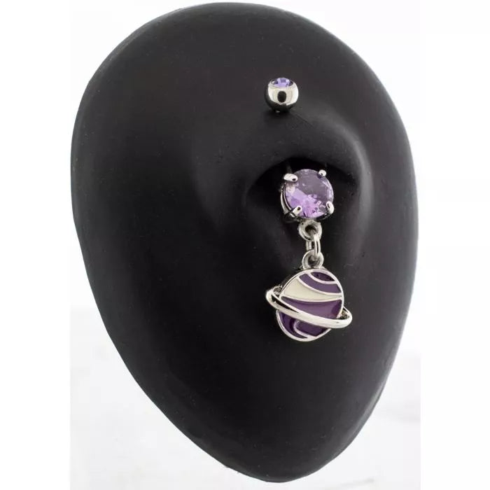 Glow In The Dark Saturn Belly Ring