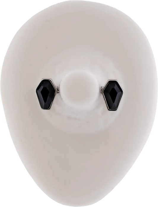 Black Coffin Gem Nipple Bar