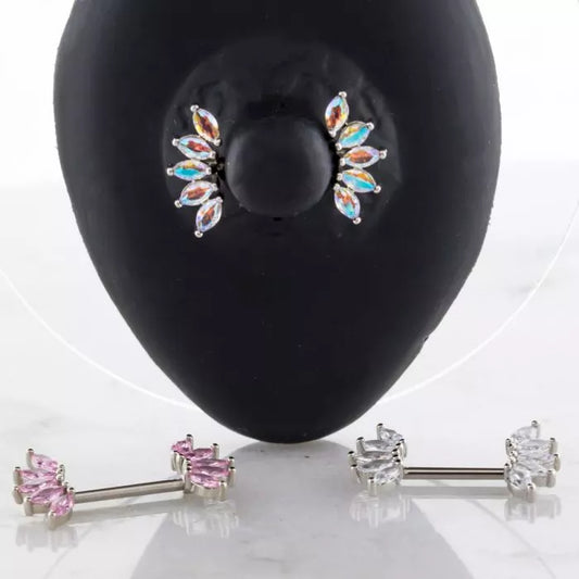 Marquise Gem Fan Nipple Bar
