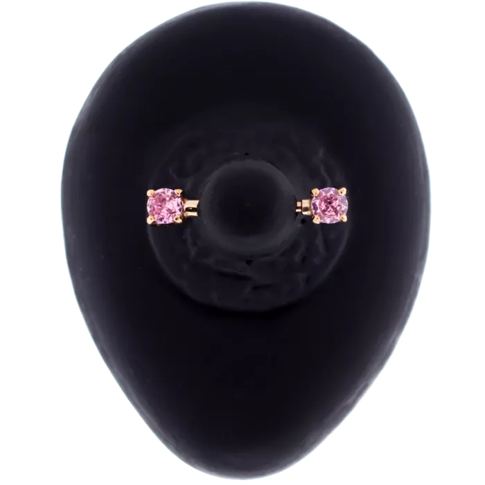Rose Gold Front Facing Nipple Bars