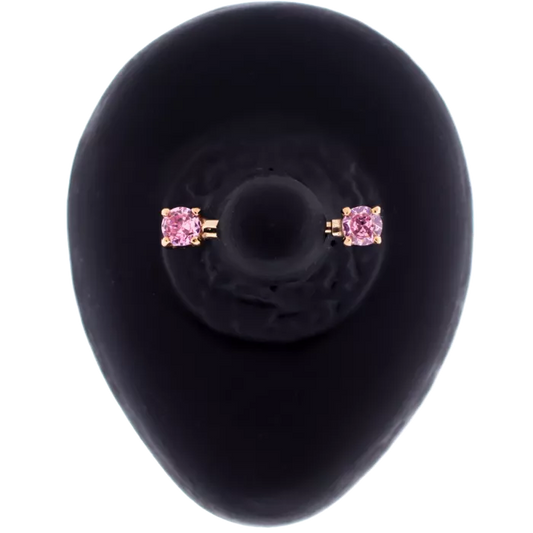 Rose Gold Front Facing Nipple Bars