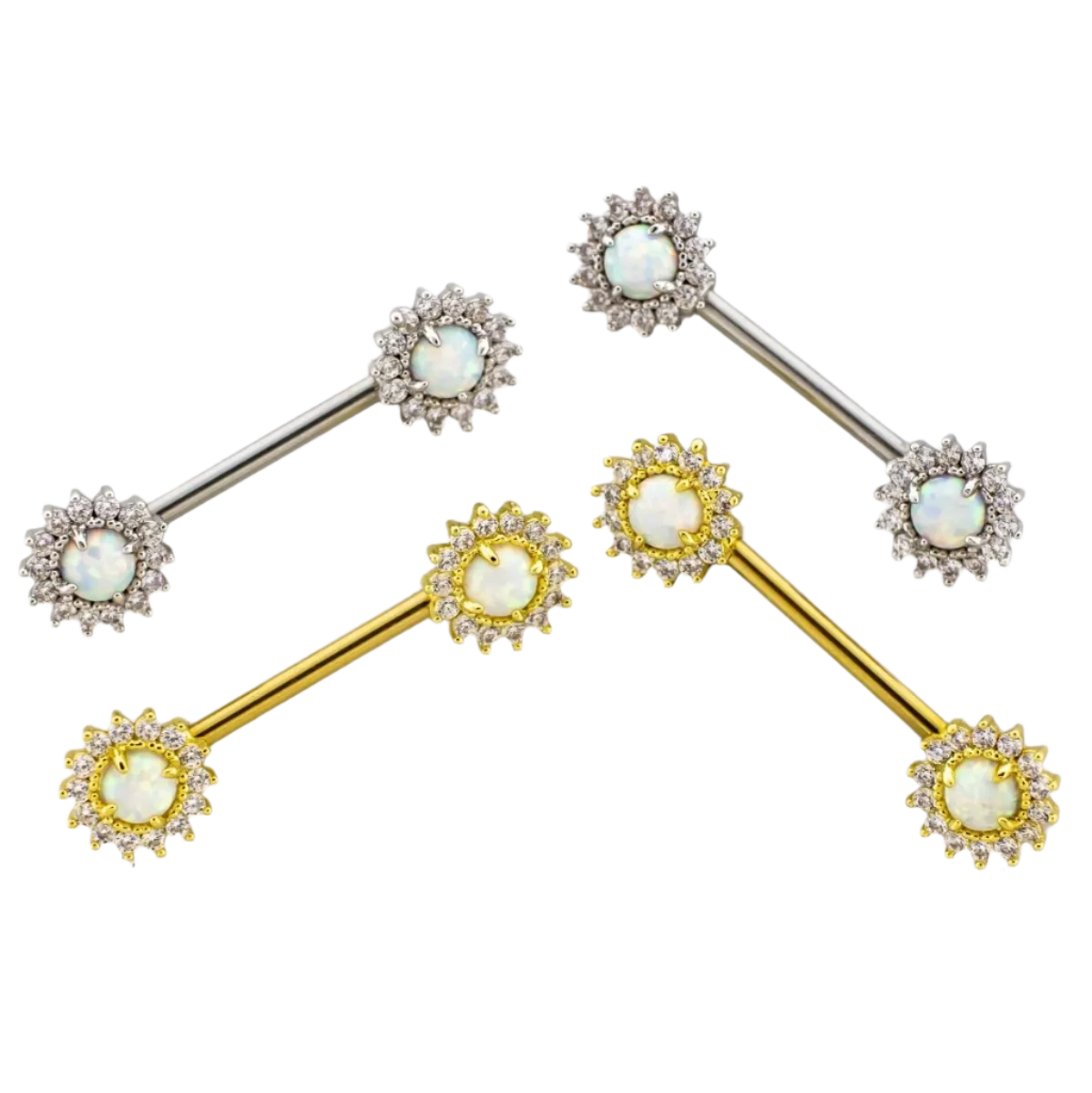 Gem & Opal Sun Nipple Bars