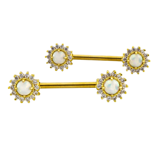 Gem & Opal Sun Nipple Bars