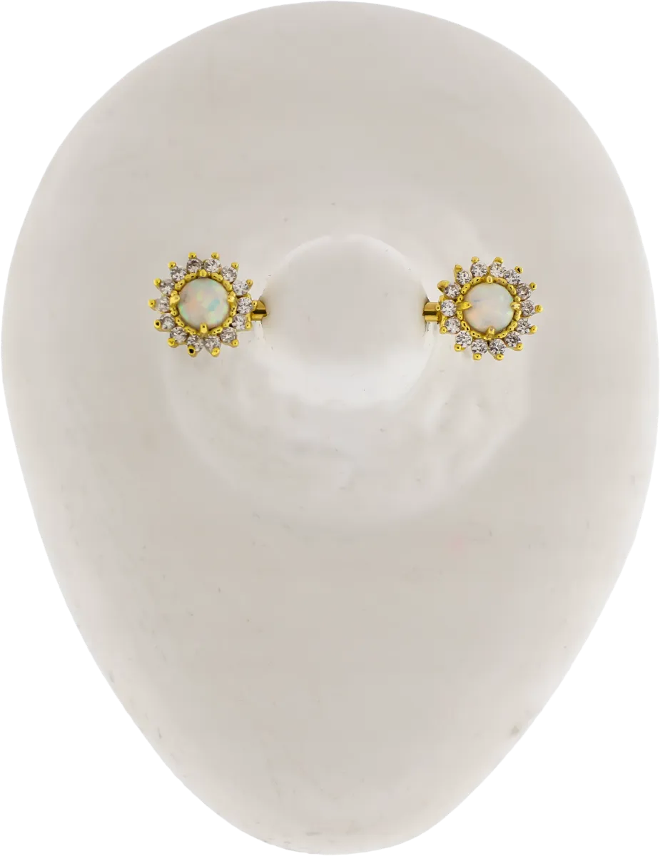 Gem & Opal Sun Nipple Bars