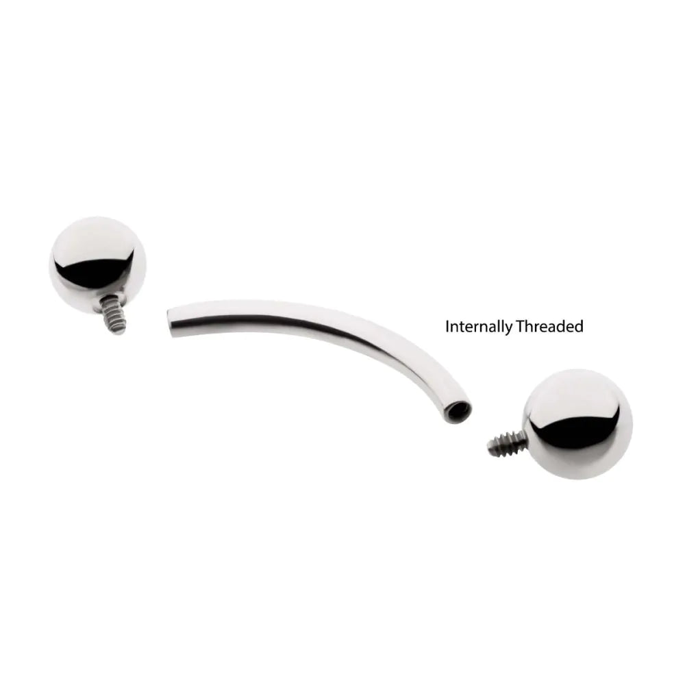 Titanium Internally Threaded Curved Barbells