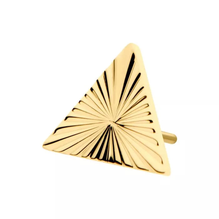 24Kt Gold PVD Titanium Threadless Corrugated Triangle Top