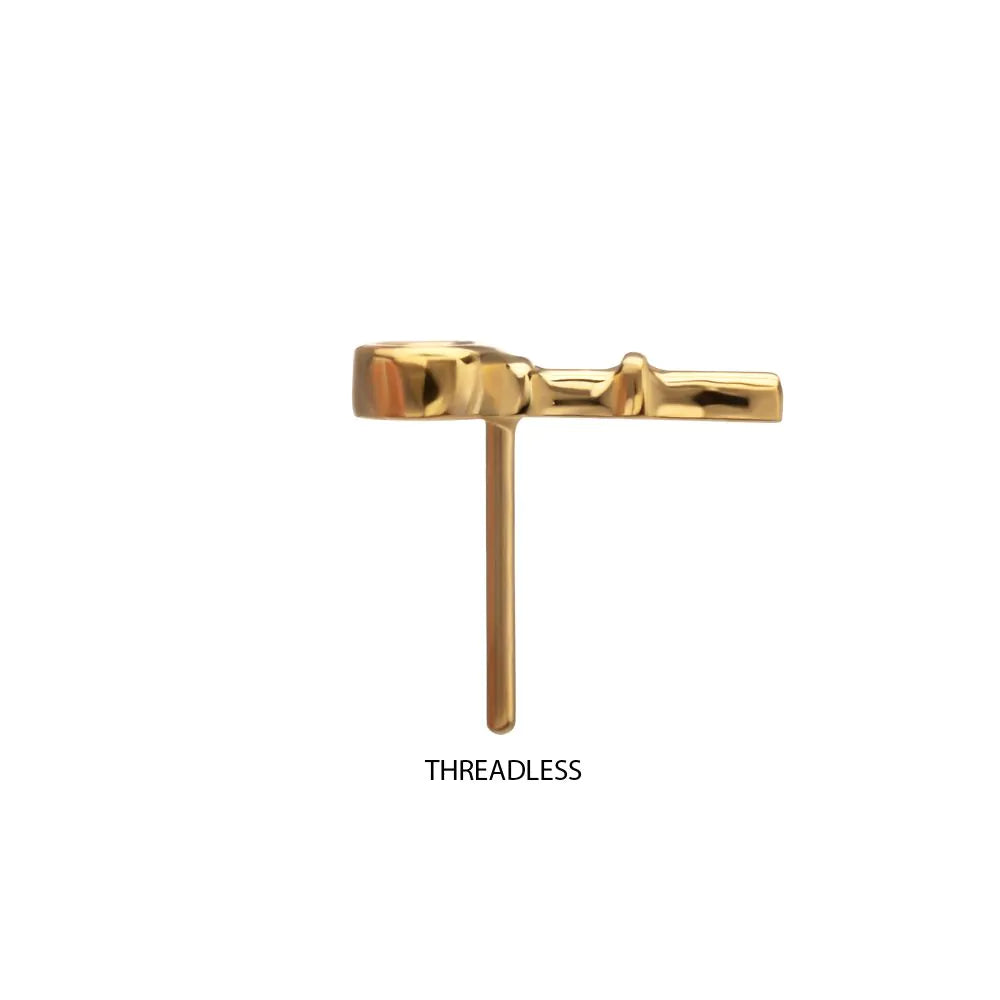 24Kt Gold PVD Titanium Threadless Key Top