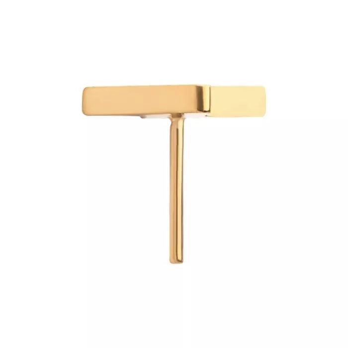 24KT Gold PVD Titanium Threadless with Short Lightning Bolt Top
