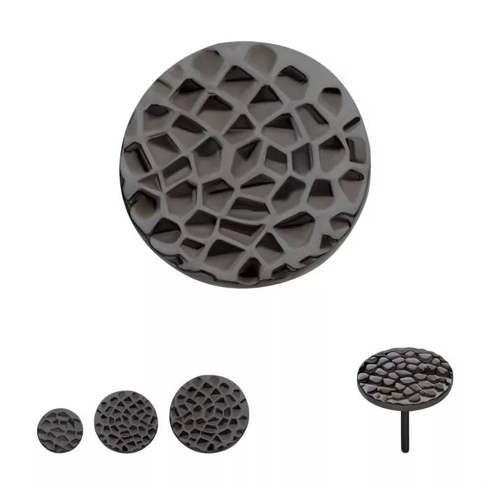 Black PVD Titanium Threadless Hammered Disk Top