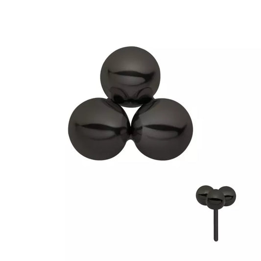 Black PVD Titanium Threadless Trinity Ball Top