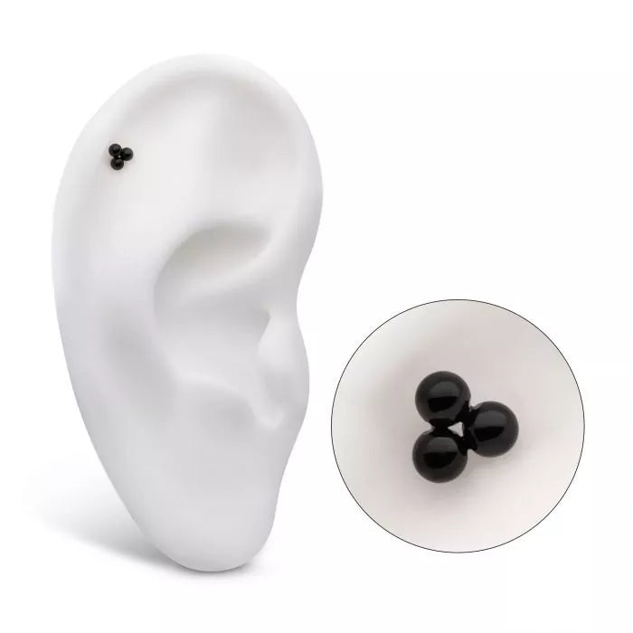Black PVD Titanium Threadless Trinity Ball Top