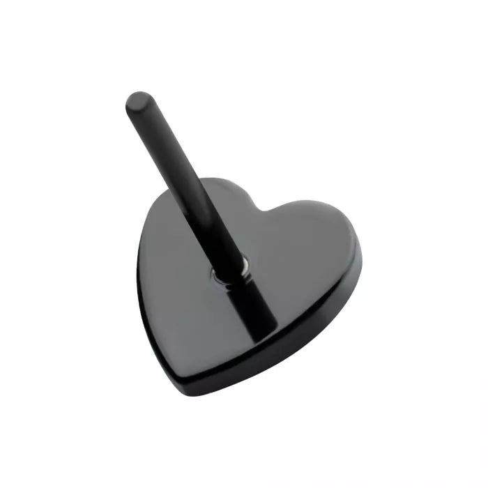 Black PVD Titanium Threadless Flat Heart Top