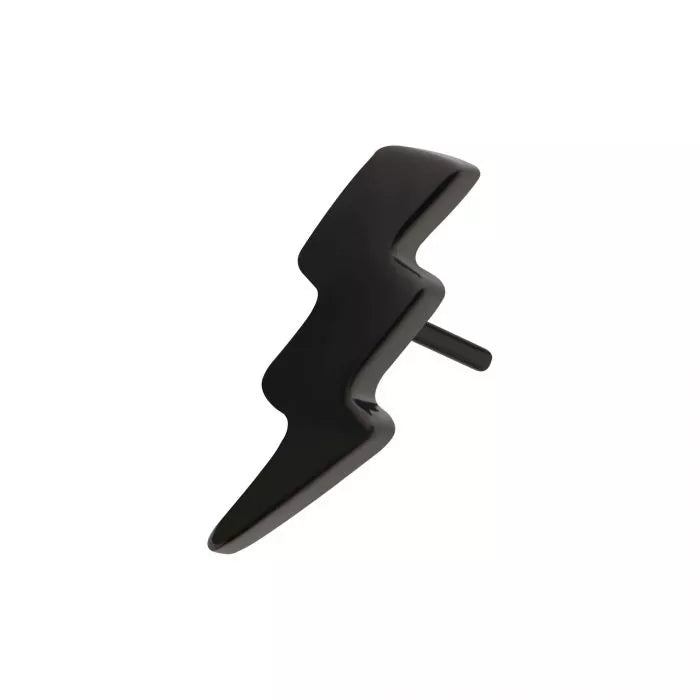 Black PVD Titanium Threadless Lightning Bolt Top