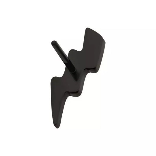 Black PVD Titanium Threadless Lightning Bolt Top