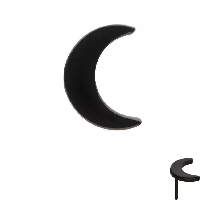 Black PVD Titanium Threadless Crescent Moon Top