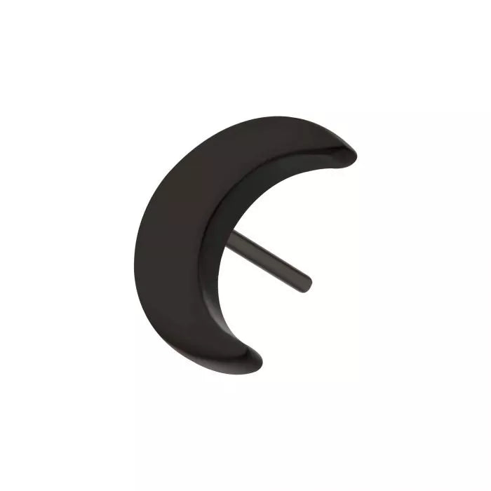 Black PVD Titanium Threadless Crescent Moon Top