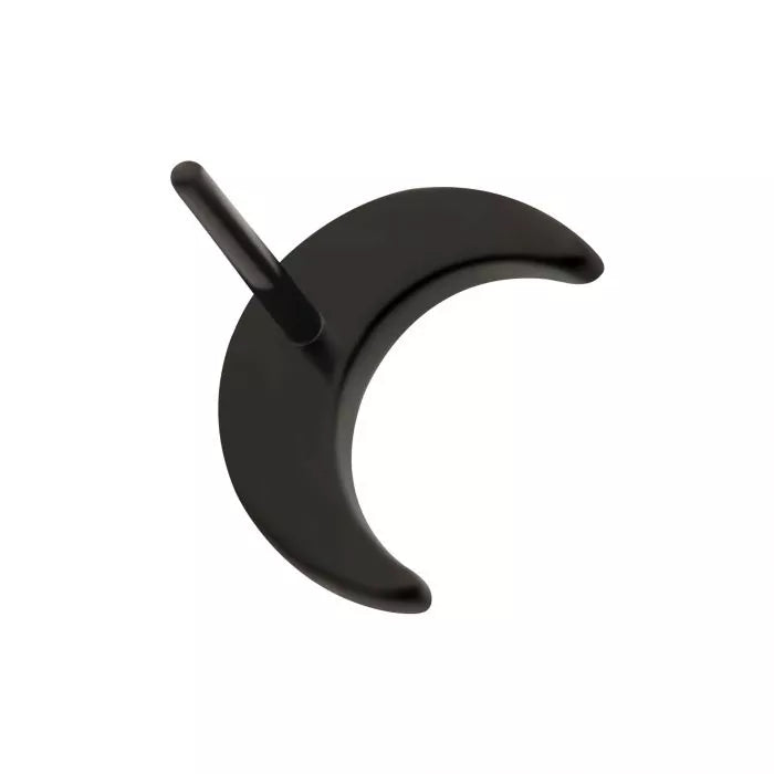 Black PVD Titanium Threadless Crescent Moon Top