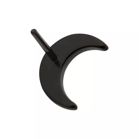 Black PVD Titanium Threadless Crescent Moon Top