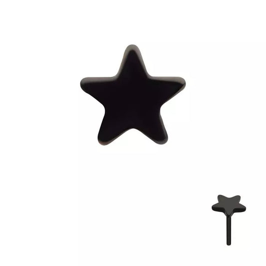 Black PVD Titanium Threadless Star Top